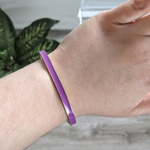 KATE spade gold plated purple enamel bangle "Gild the lily" - Picture 3 of 7